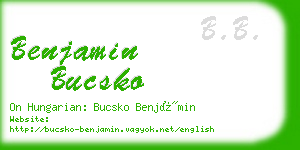 benjamin bucsko business card